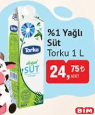 TORKU %1 YAĞLI SÜT 1 L TORKU %1 YAĞLI SÜT 1 L